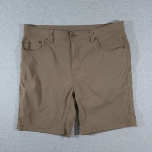 Prana Mens Brion Short II Size 38x9 Brown Stretch Outdoor Travel Hiking